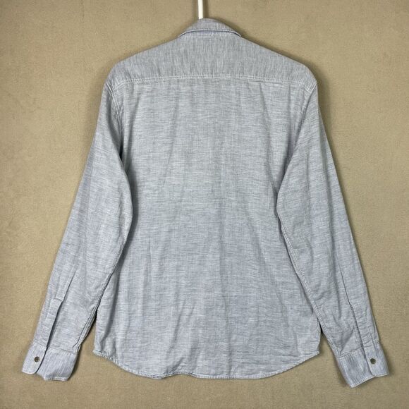 Faherty Shirt Mens‎ Medium Blue Reversable Preppy Long Sleeve Casual Adult - Picture 10 of 11